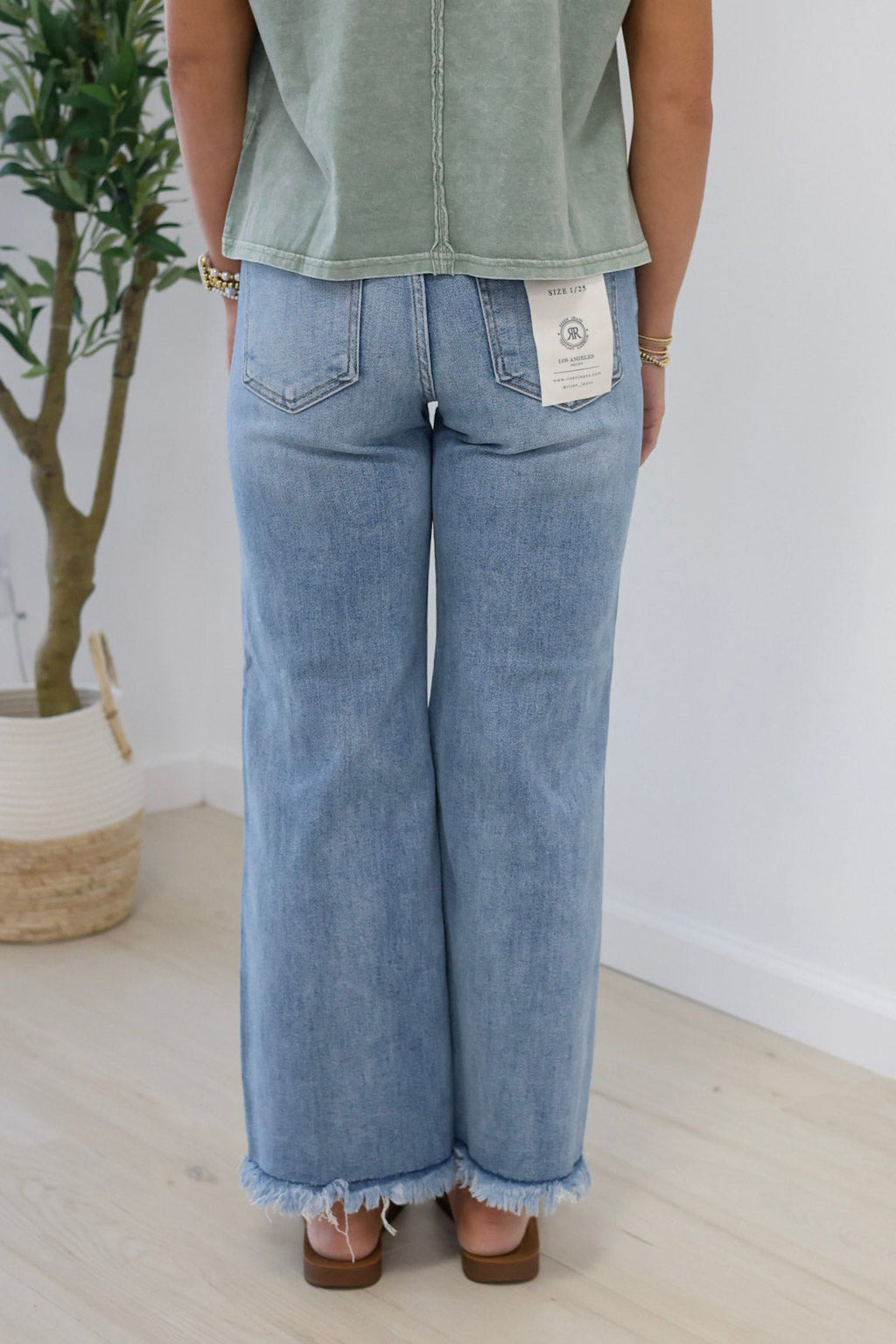 Drinks on Me Mid Rise Crop Jeans by Risen in Light Wash - view 4