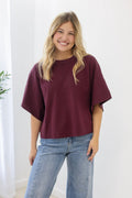 More to Love Merlot Knit Top - view 1