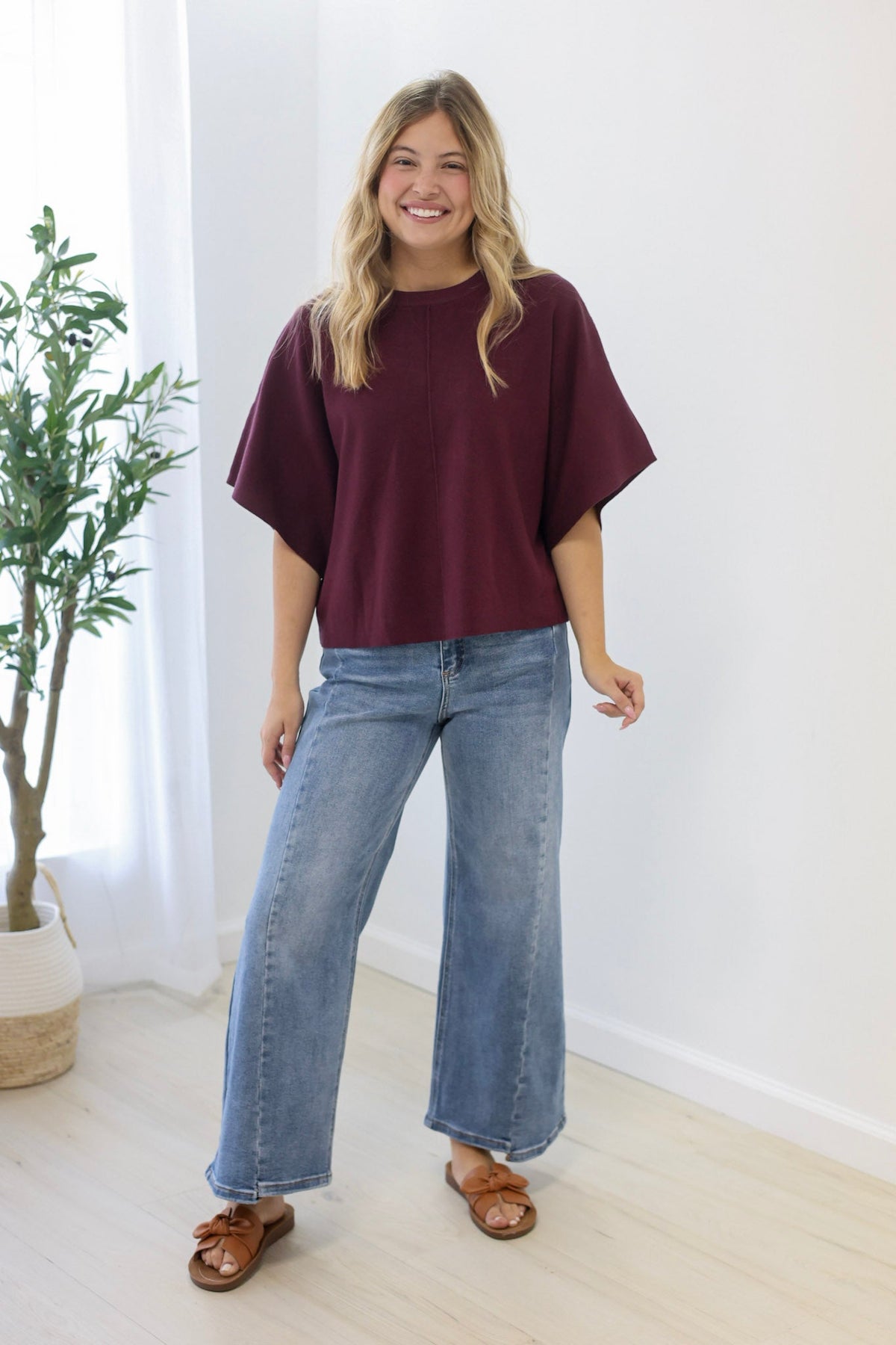 More to Love Merlot Knit Top - view 3