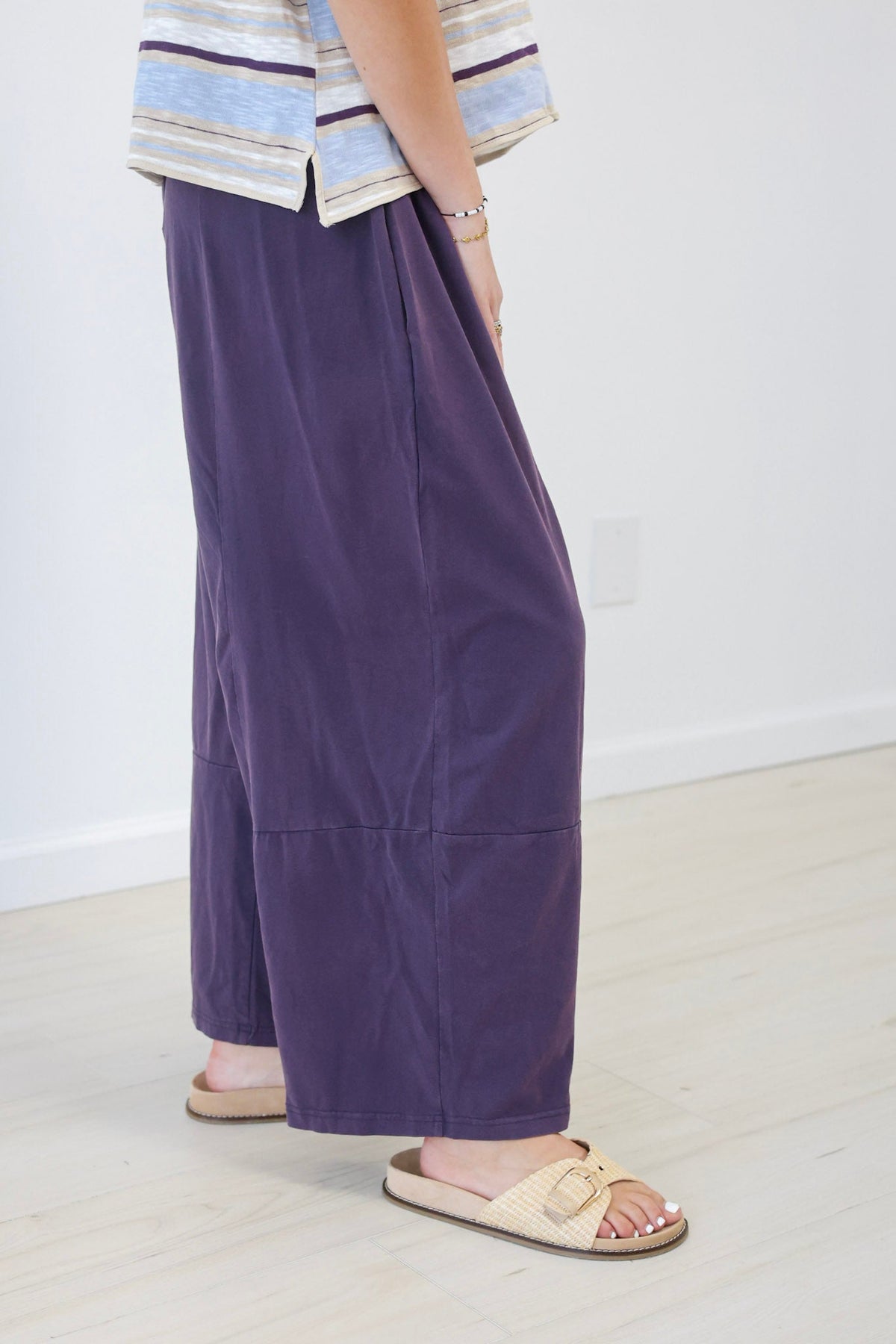 No Worries Plum Barrel Pants - view 3